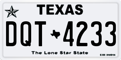TX license plate DQT4233