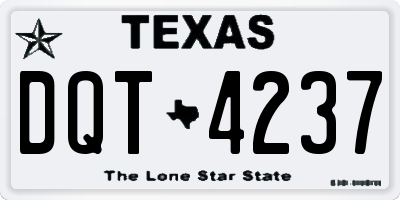 TX license plate DQT4237
