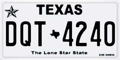 TX license plate DQT4240