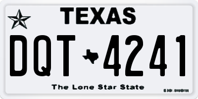 TX license plate DQT4241