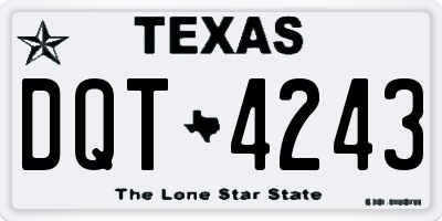 TX license plate DQT4243