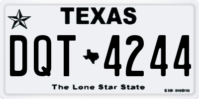 TX license plate DQT4244