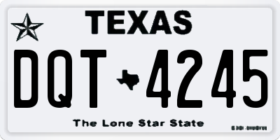 TX license plate DQT4245