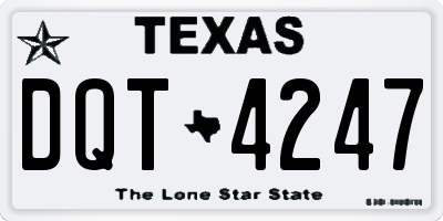 TX license plate DQT4247
