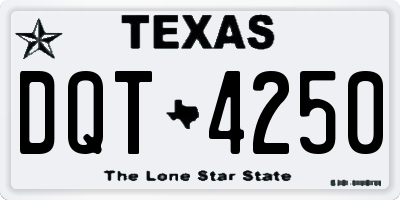 TX license plate DQT4250