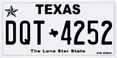 TX license plate DQT4252