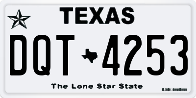 TX license plate DQT4253