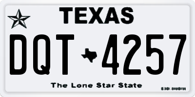 TX license plate DQT4257