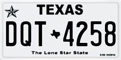 TX license plate DQT4258