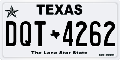 TX license plate DQT4262