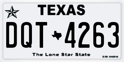 TX license plate DQT4263