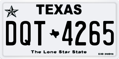 TX license plate DQT4265
