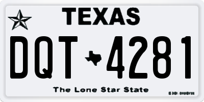 TX license plate DQT4281