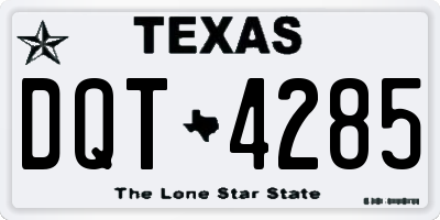 TX license plate DQT4285