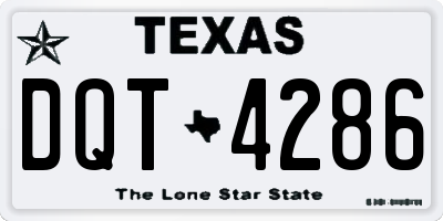 TX license plate DQT4286