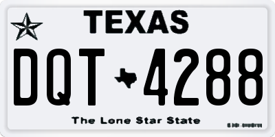 TX license plate DQT4288