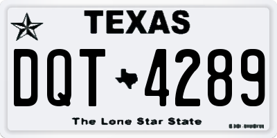 TX license plate DQT4289