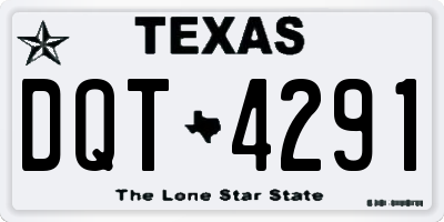 TX license plate DQT4291