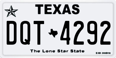 TX license plate DQT4292