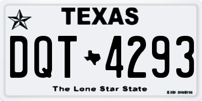 TX license plate DQT4293