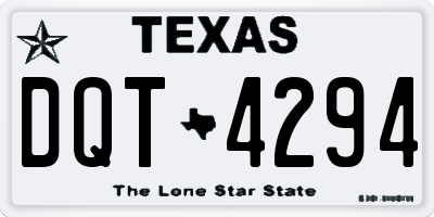 TX license plate DQT4294