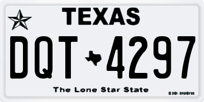 TX license plate DQT4297