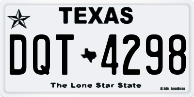 TX license plate DQT4298