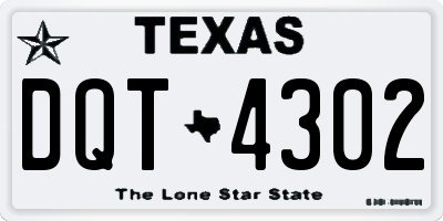 TX license plate DQT4302