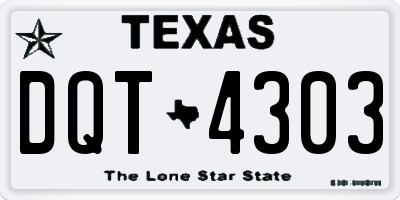 TX license plate DQT4303