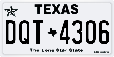 TX license plate DQT4306