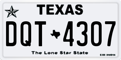 TX license plate DQT4307