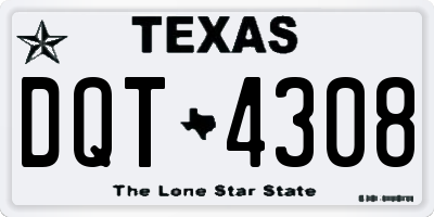 TX license plate DQT4308