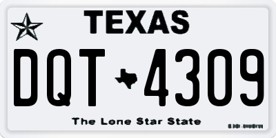 TX license plate DQT4309