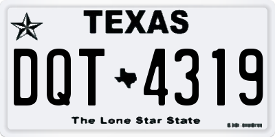 TX license plate DQT4319