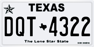 TX license plate DQT4322
