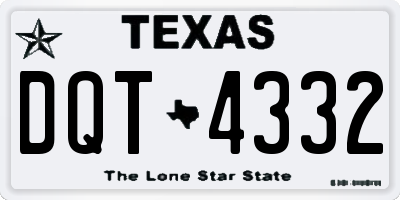 TX license plate DQT4332