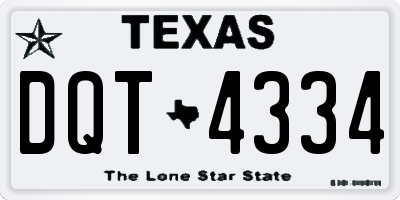 TX license plate DQT4334