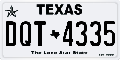 TX license plate DQT4335