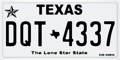 TX license plate DQT4337