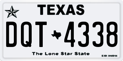 TX license plate DQT4338