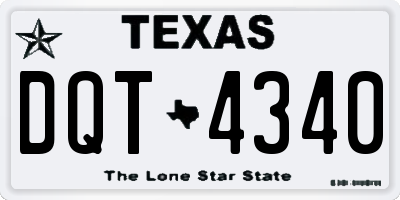 TX license plate DQT4340