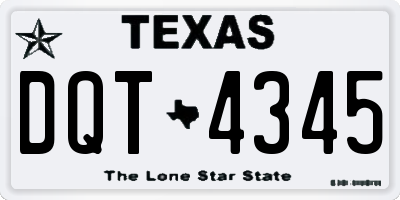 TX license plate DQT4345