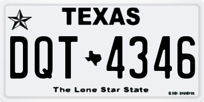 TX license plate DQT4346