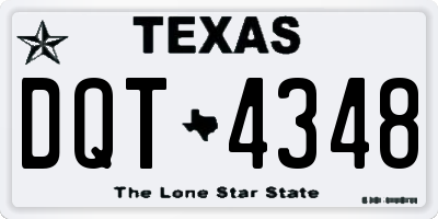 TX license plate DQT4348