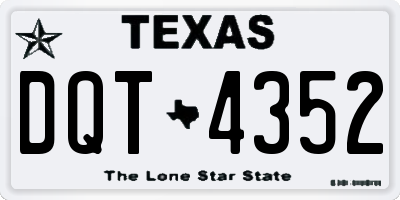 TX license plate DQT4352