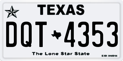 TX license plate DQT4353