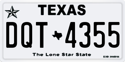 TX license plate DQT4355