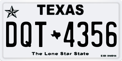 TX license plate DQT4356