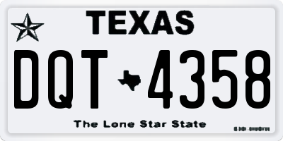 TX license plate DQT4358