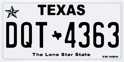 TX license plate DQT4363